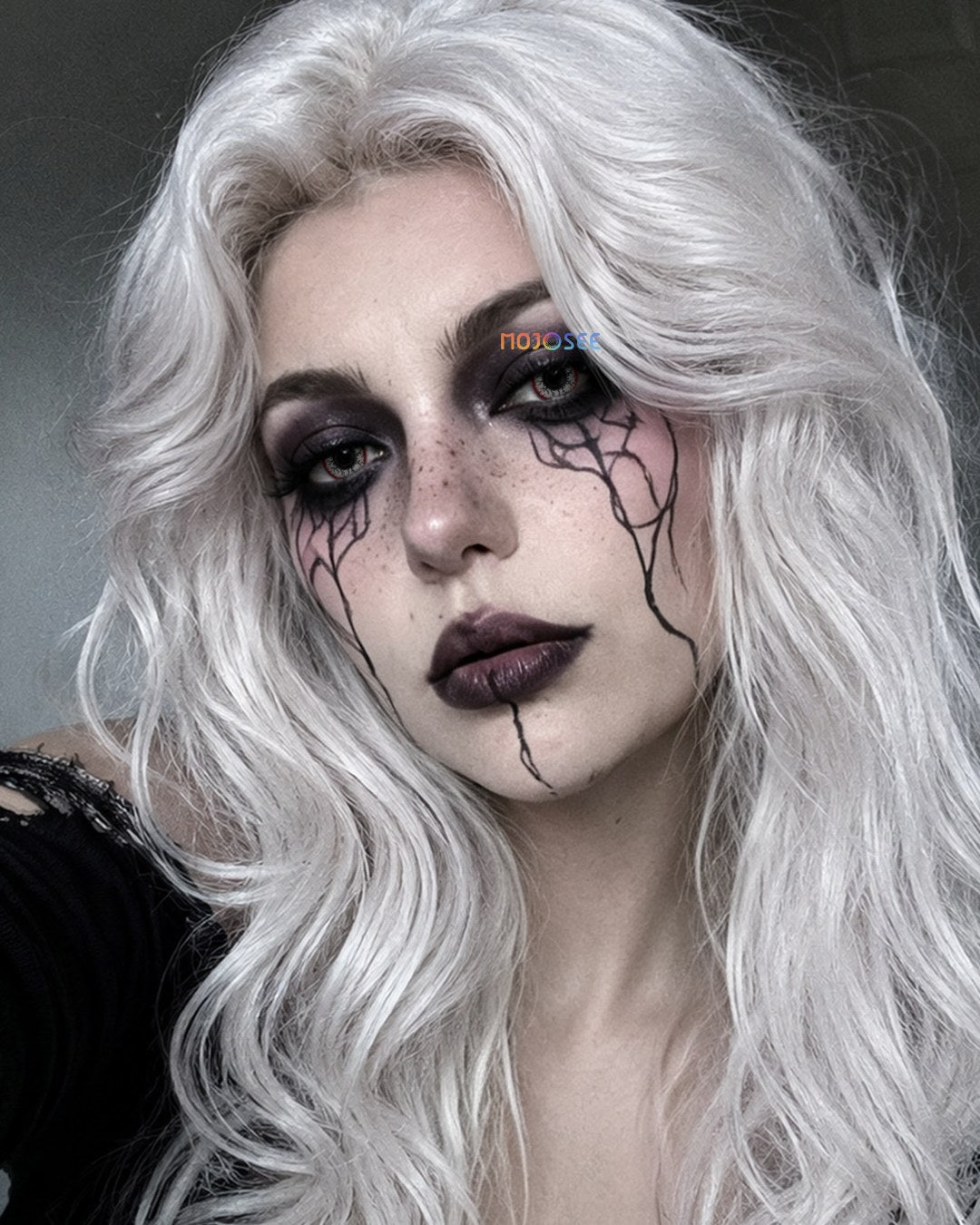 Red White Crack Colored Contact Lenses – White Cracked Red Vein Eye — look 6