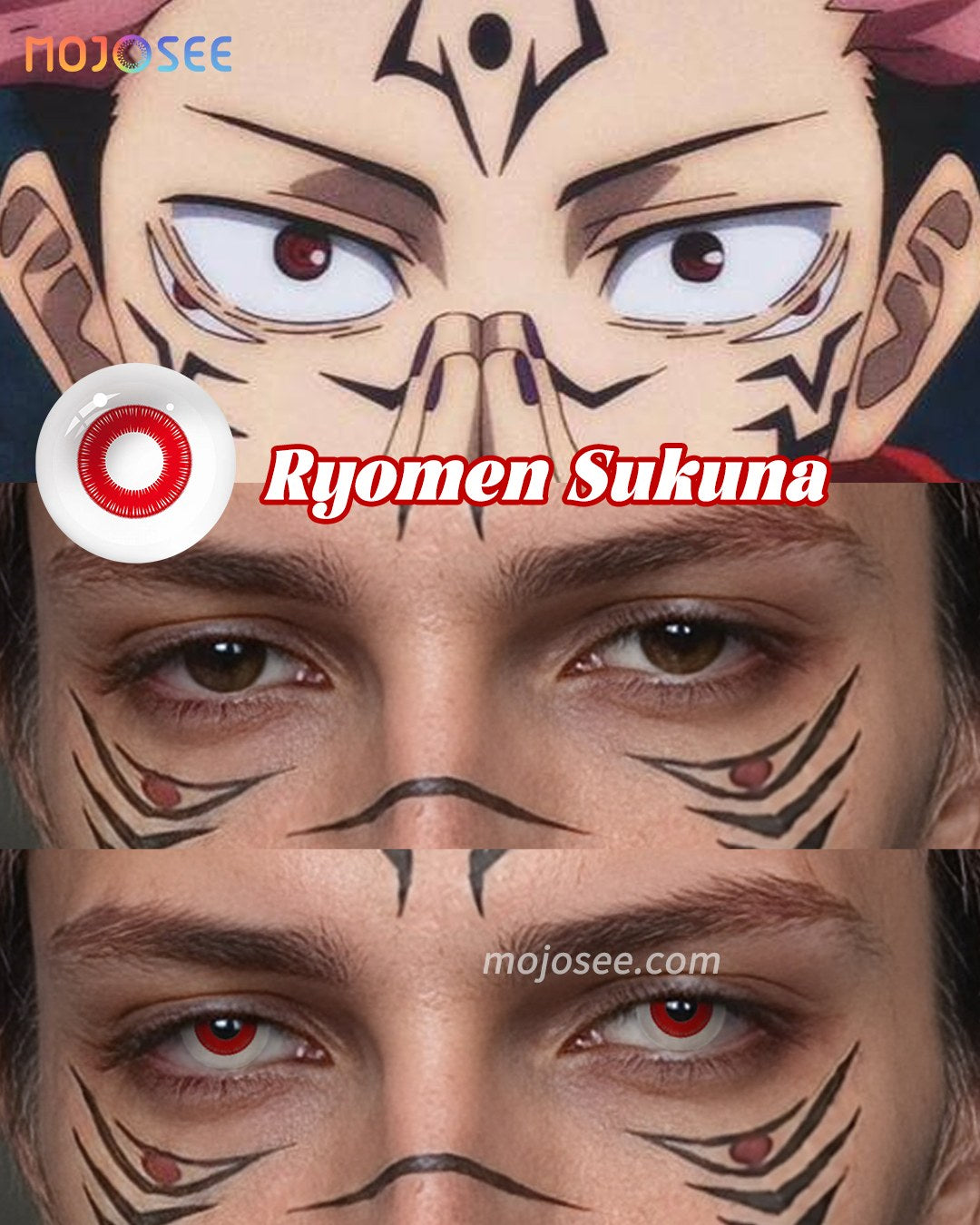 Ryomen Sukuna Prescription Cosplay Contact Lenses – Jujutsu Kaisen — look 2