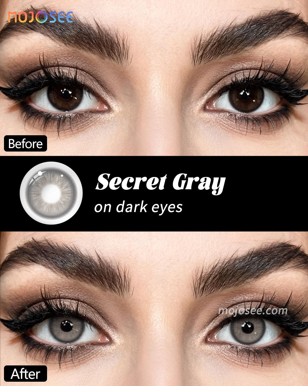 Secret Gray Colored Contact Lenses — look 1
