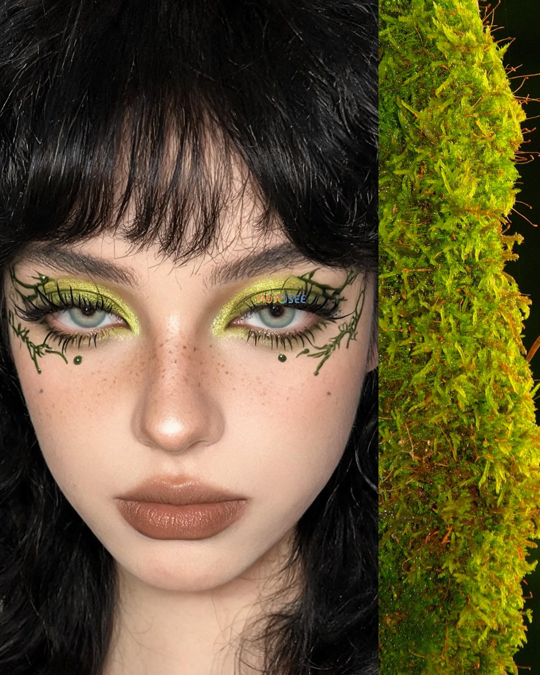 Sea Green Contact Lenses - Soft Gray-Green Blend, Twilight — look 4