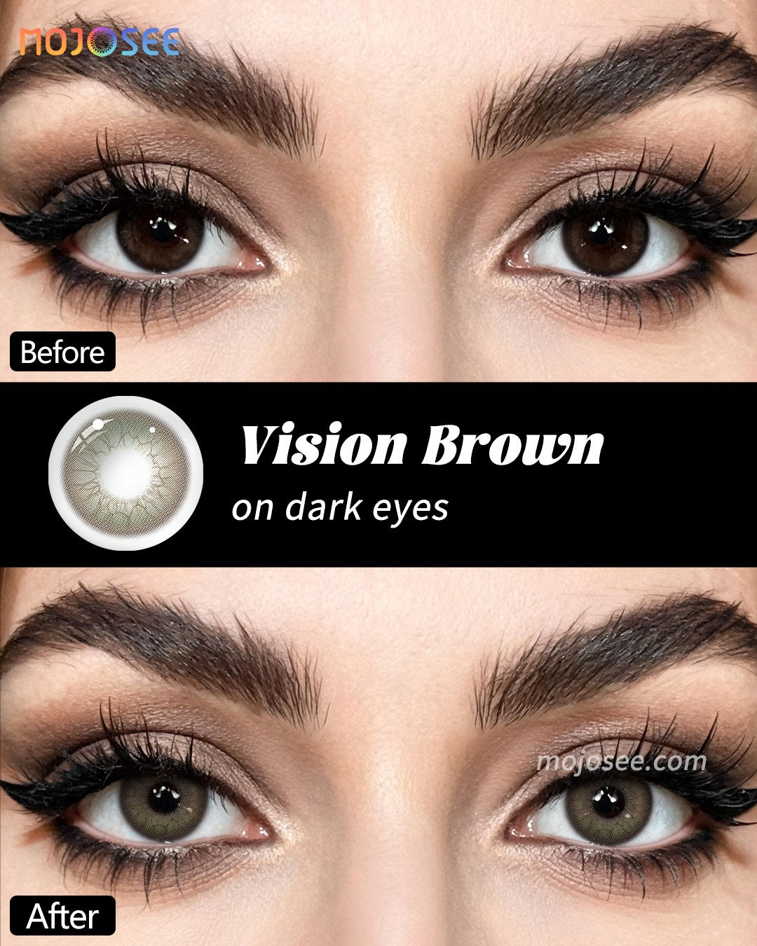 Vision Brown Colored Contact Lenses — look 1