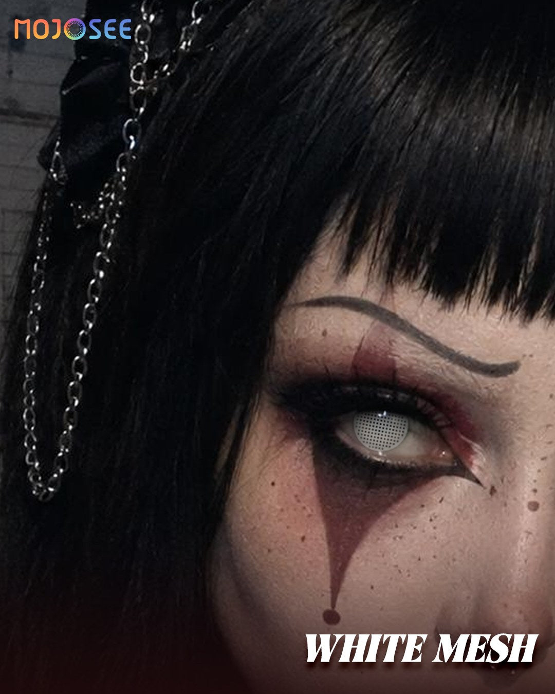 White Mesh Colored Contact Lenses — look 6