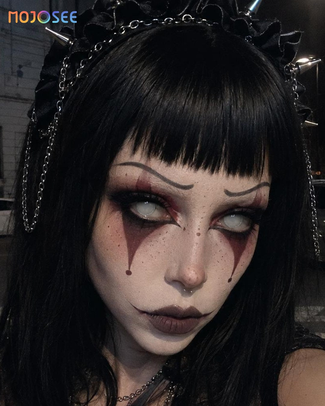 White Mesh Colored Contact Lenses — look 8