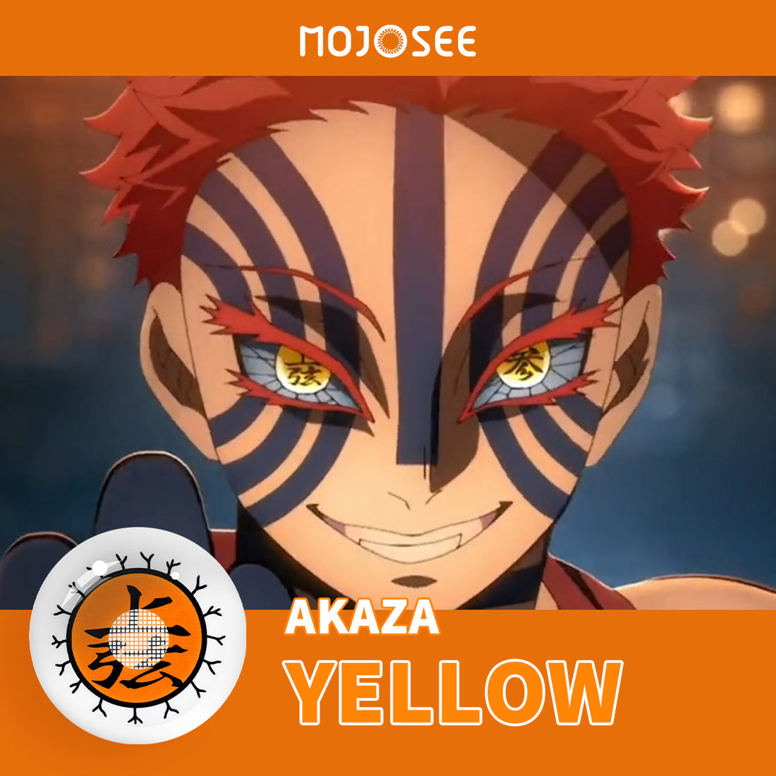 Akaza Upper Rank Calligraphy (Right Eye) Cosplay Contact Lenses – Demon Slayer