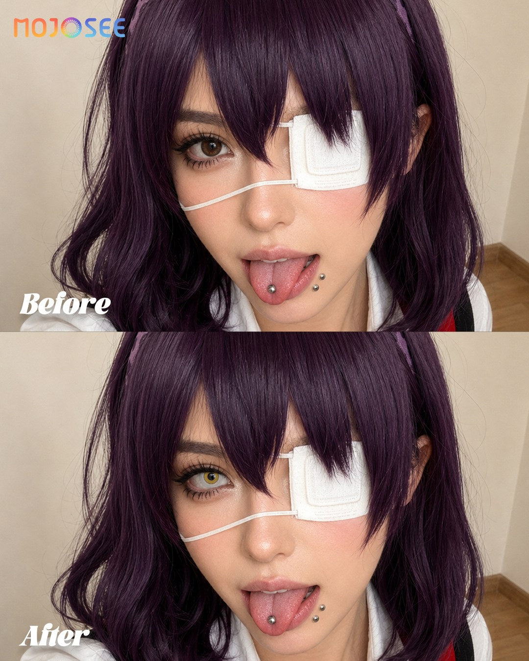 Yellow Small Pupil Prescription Contact Lenses - Miosis — look 3