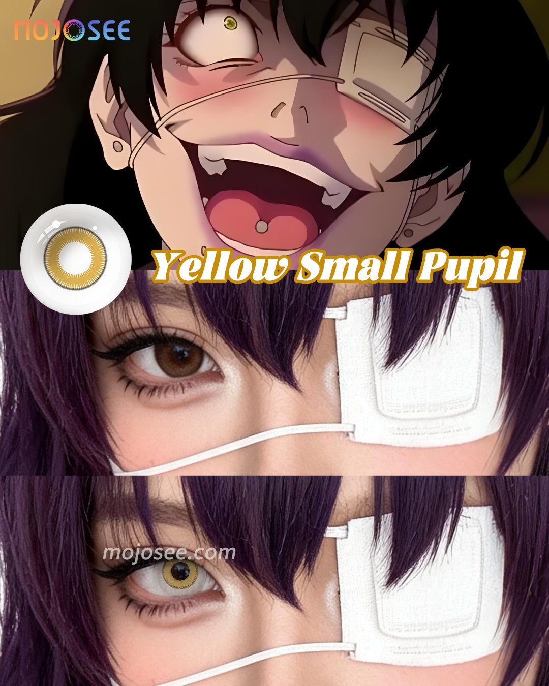 Yellow Small Pupil Prescription Contact Lenses - Miosis — look 7