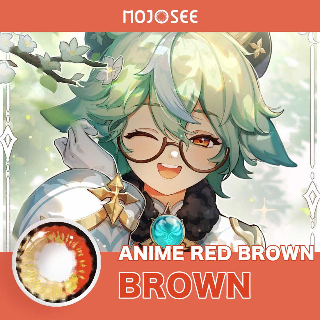 Anime Red Brown Colored Contact Lenses for Men