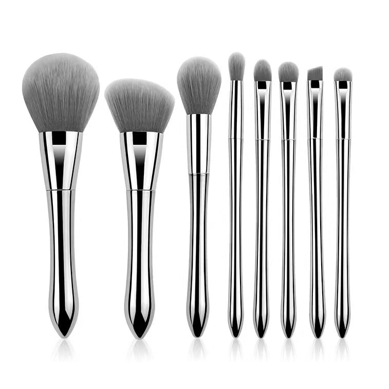 MOJO Silver Mirror 8 Piece Brush Set