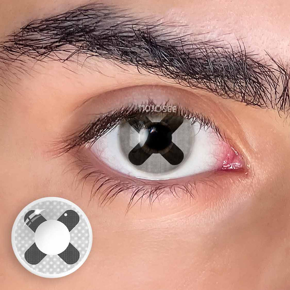 Black Cross Colored Contact Lenses for Men