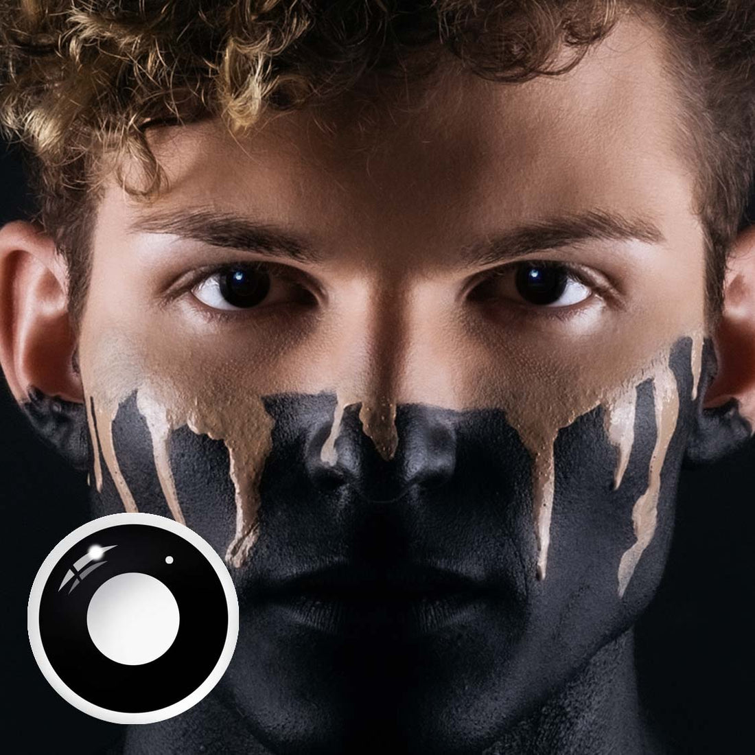 Circle Block Black Block Colored Contact Lenses for Men