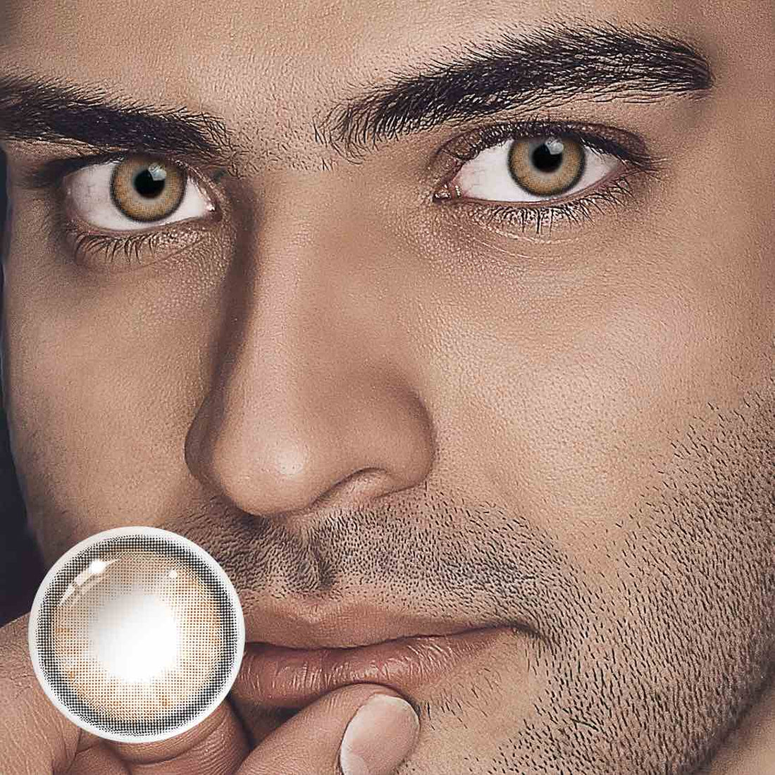 Pearl Brown Colored Contact Lenses for Men