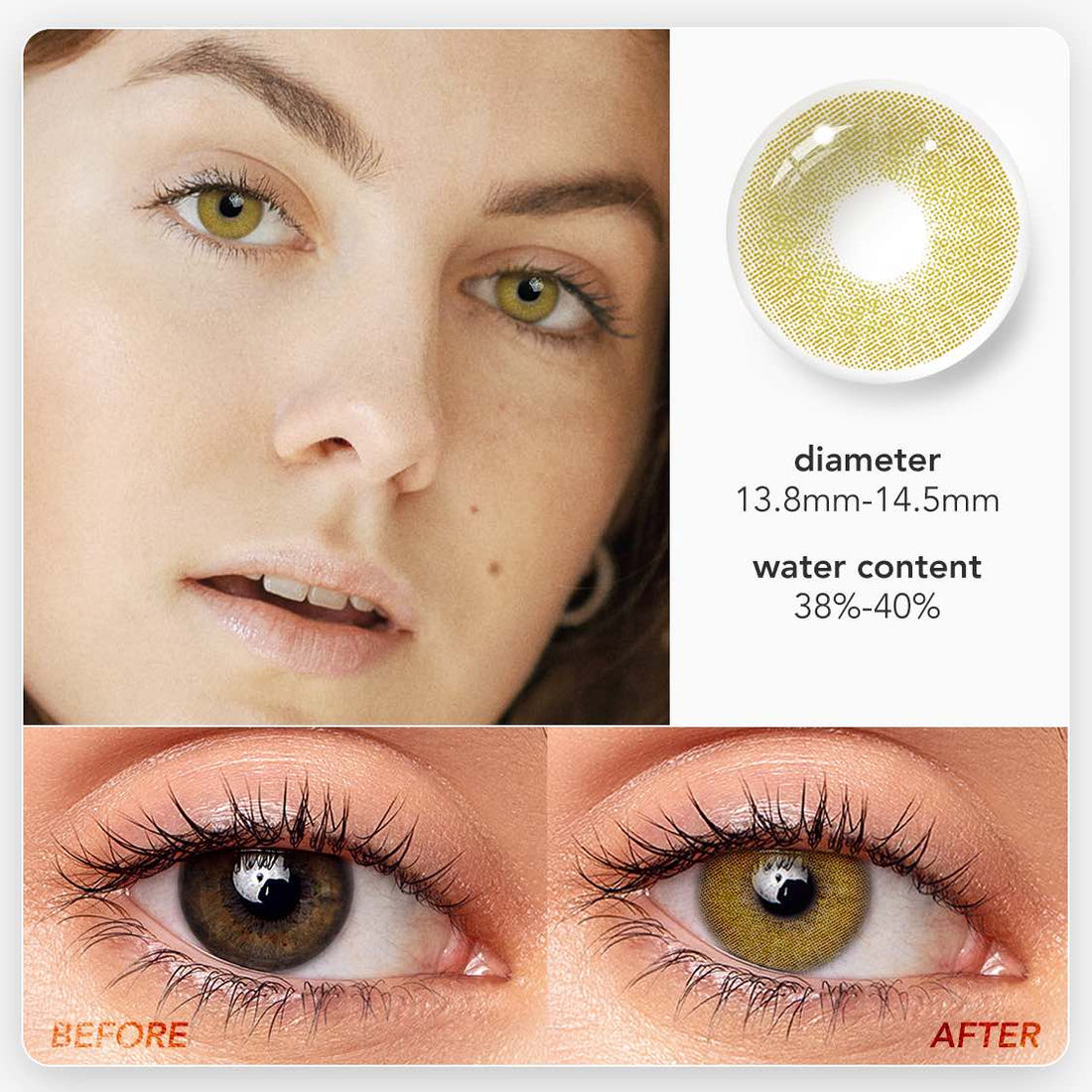 Cloud Brown Colored Contact Lenses