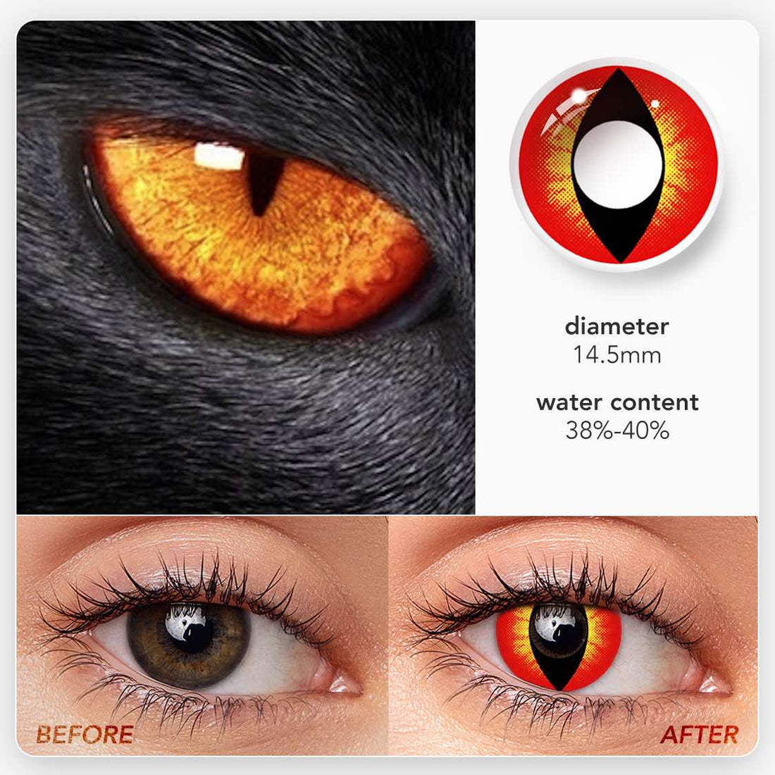Cat Eyes Reddish Brown Colored Contacts Colored Contact Lenses