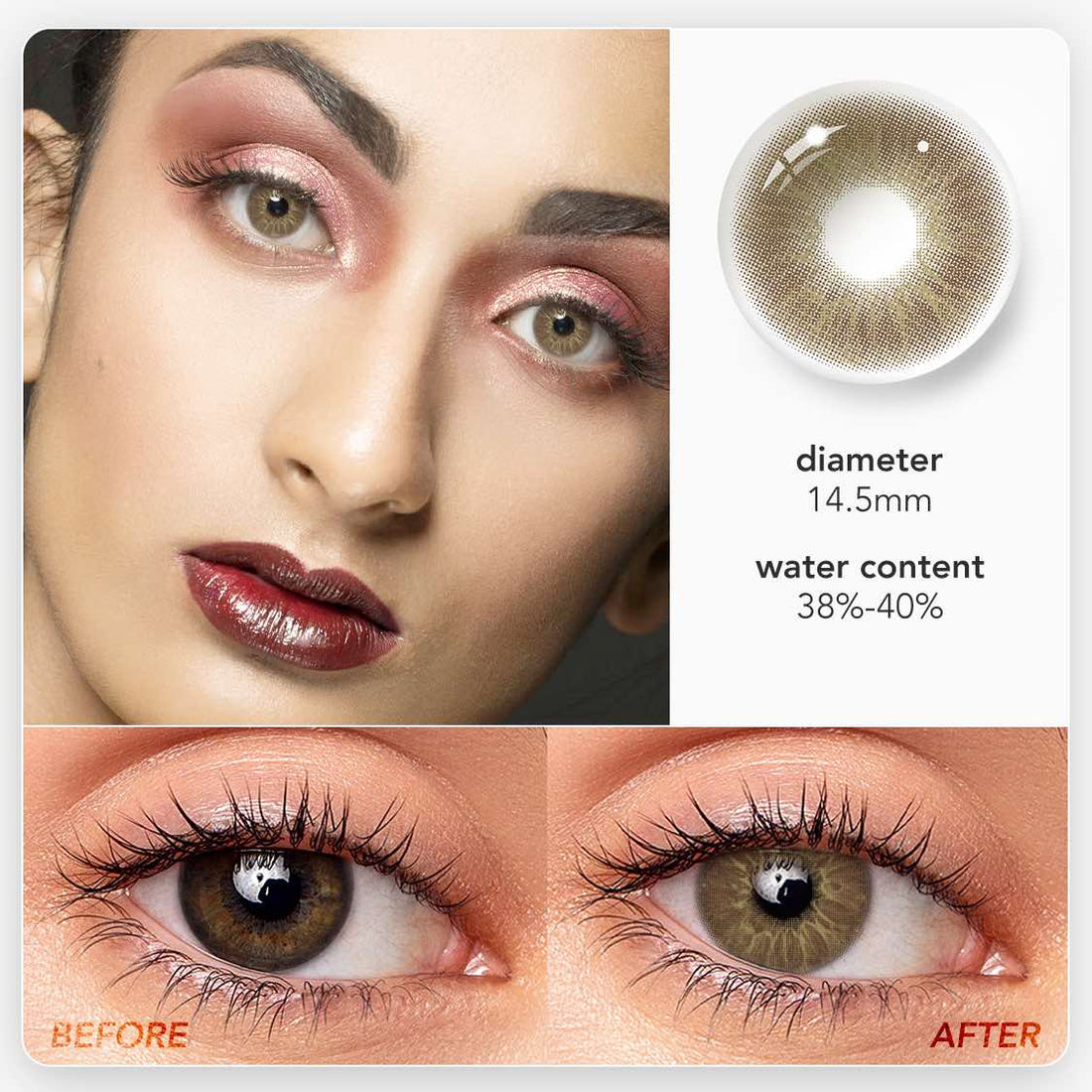 Love Story Pea Colored Contact Lenses