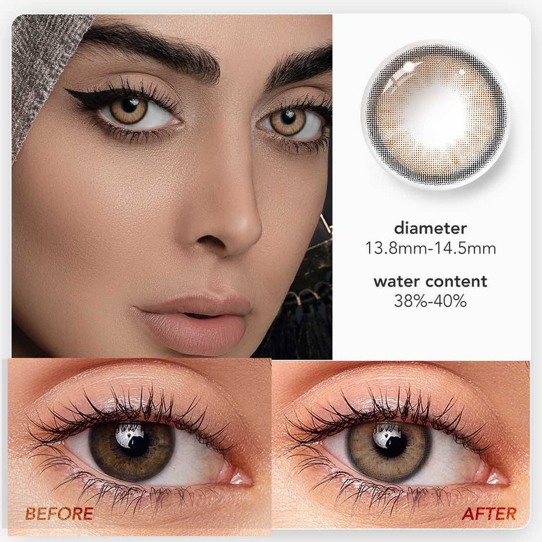 Fog Pearl Brown Contacts Colored Contact Lenses