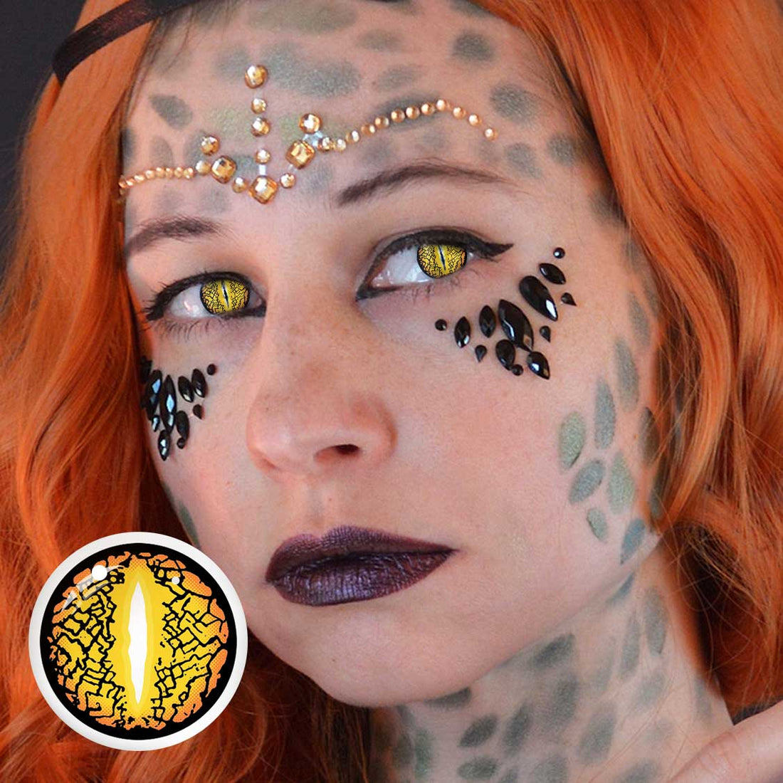 Lizard Eye Brown Colored Contact Lenses
