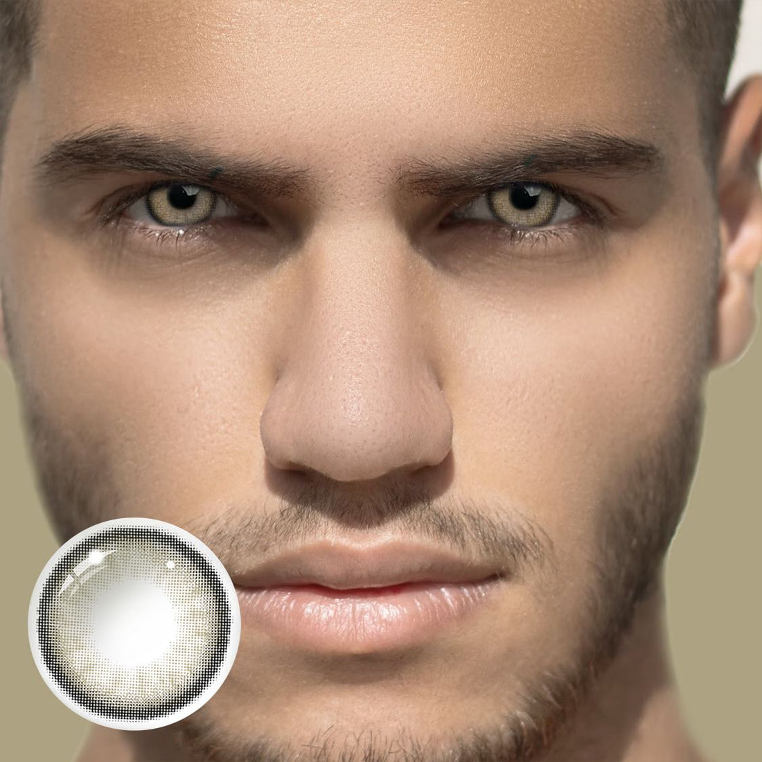 Fog Pearl Gray Colored Contact Lenses for Men