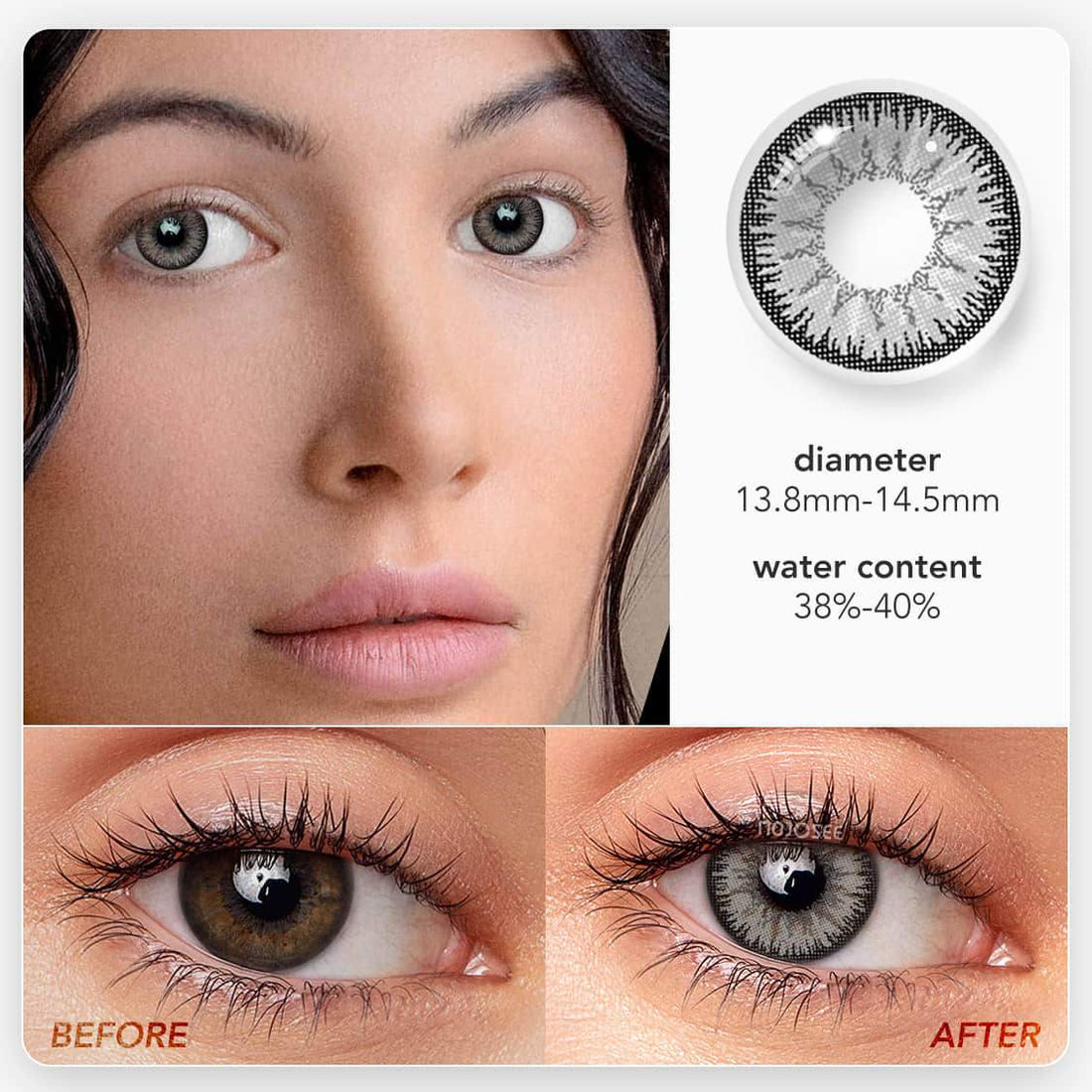 Vika Tricolor Gray Colored Contact Lenses