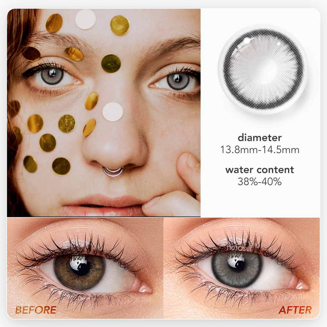 Dawn Gray Contacts Colored Contact Lenses