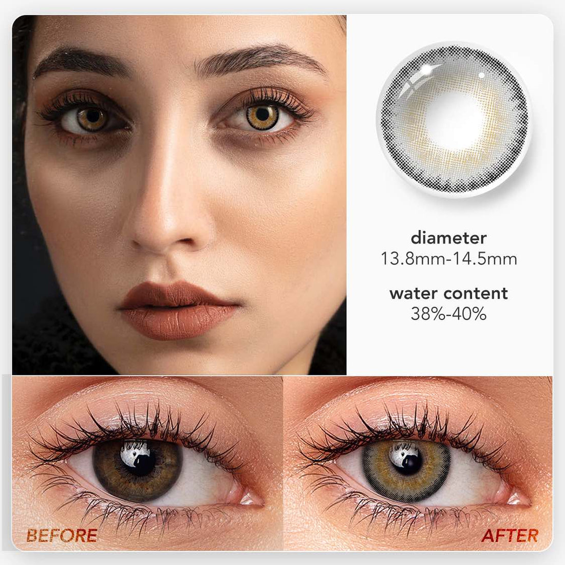 Hokkaido LA GIRL Gray Colored Contact Lenses