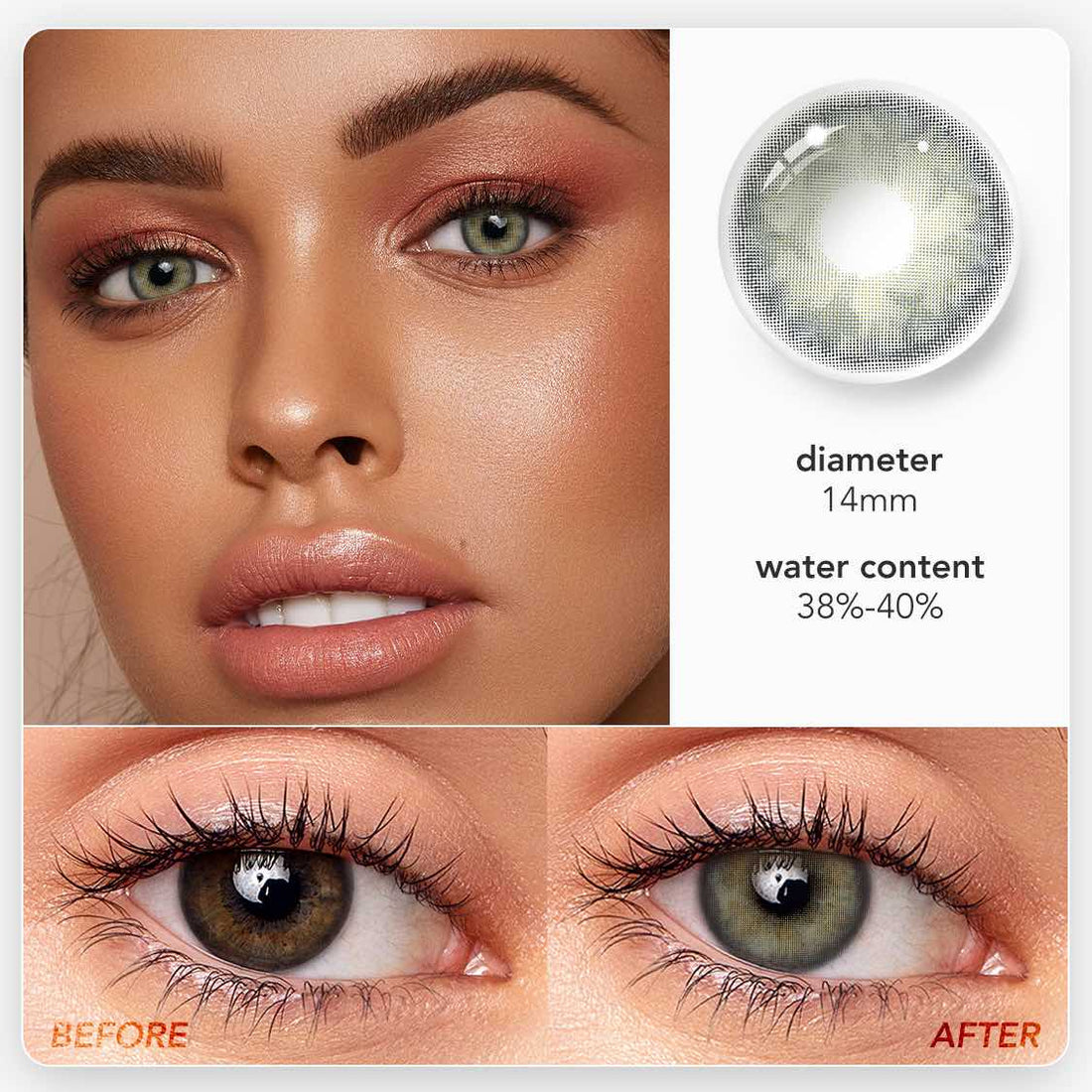 Butterfly Fairy Gray Colored Contact Lenses