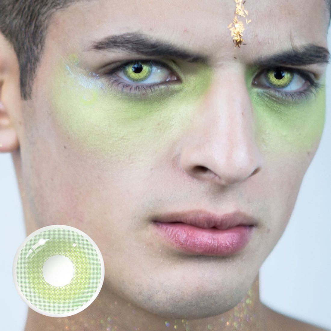 Pixie Green Colored Contact Lenses for Men