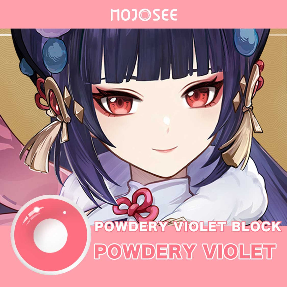 Genshin Circle Block Powdery Violet Colored Contact Lenses