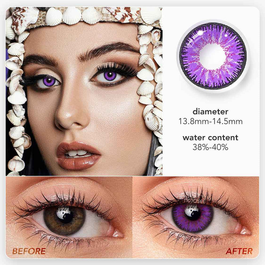 Vika Tricolor Violet Colored Contact Lenses