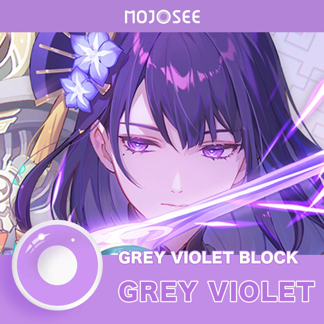 Genshin Circle Block Gray Violet Colored Contact Lenses