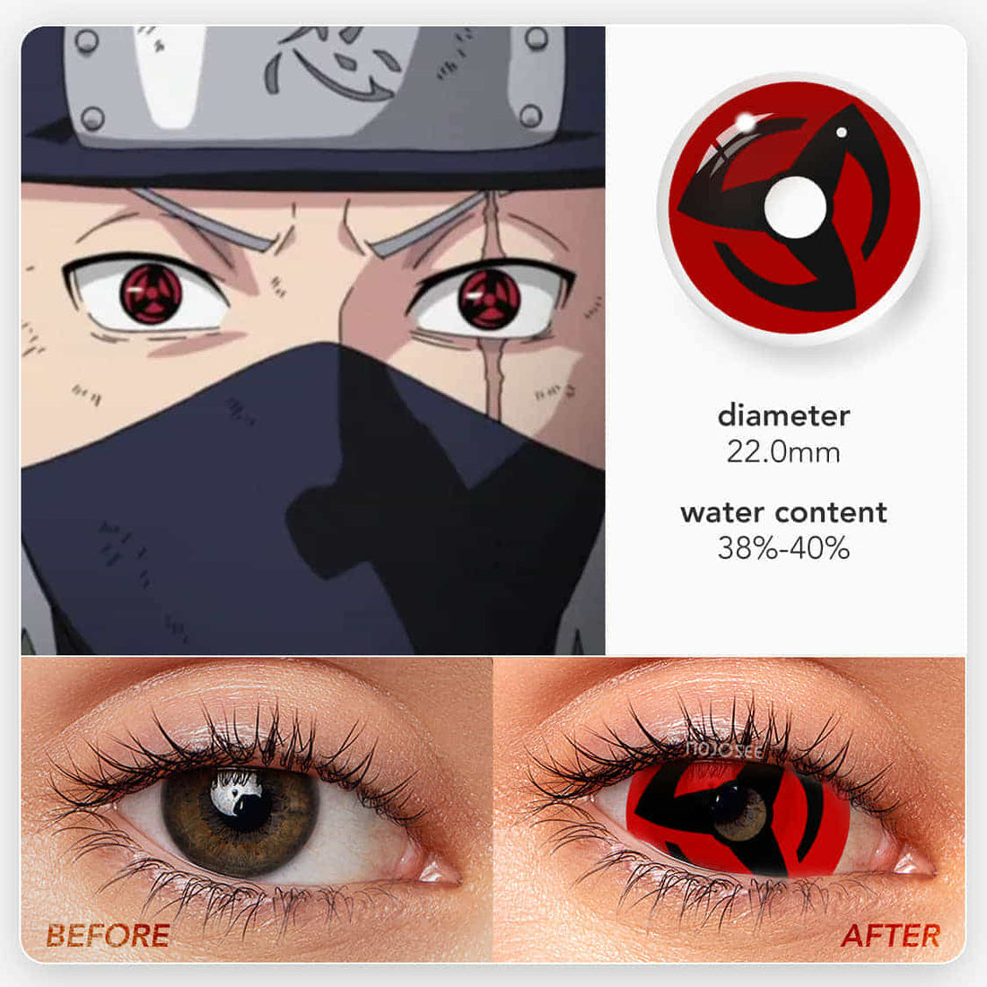 Uchiha Obito Kakashi Cosplay Contact Lenses – Naruto