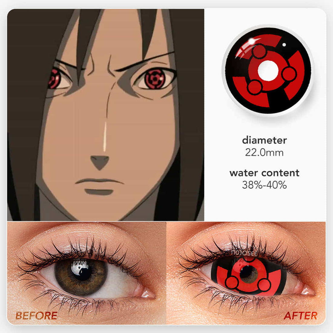 Uchiha Madara Cosplay Contact Lenses – Naruto