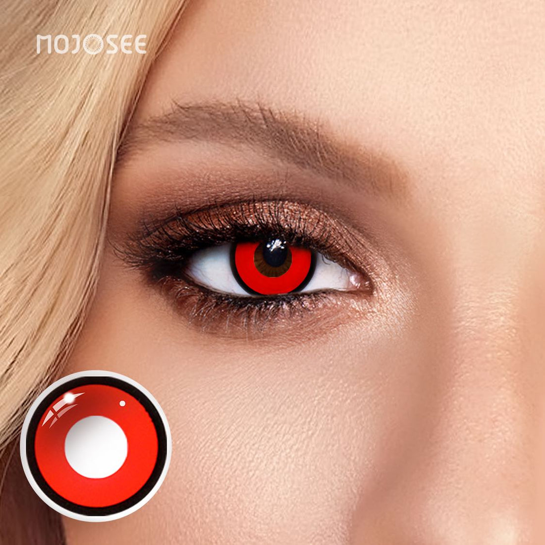 Circle Block Red Vampire Colored Contact Lenses