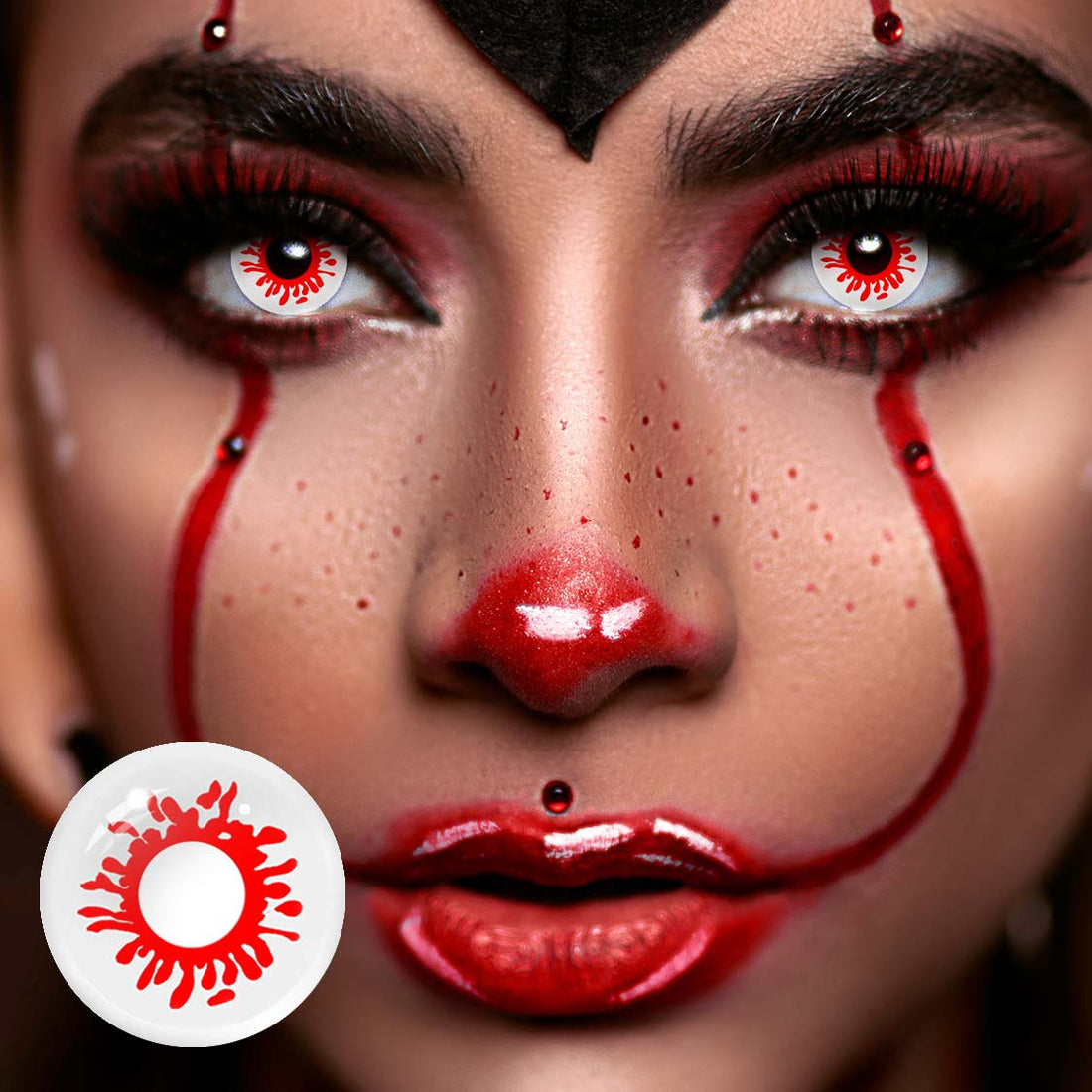Trauma Red Colored Contact Lenses