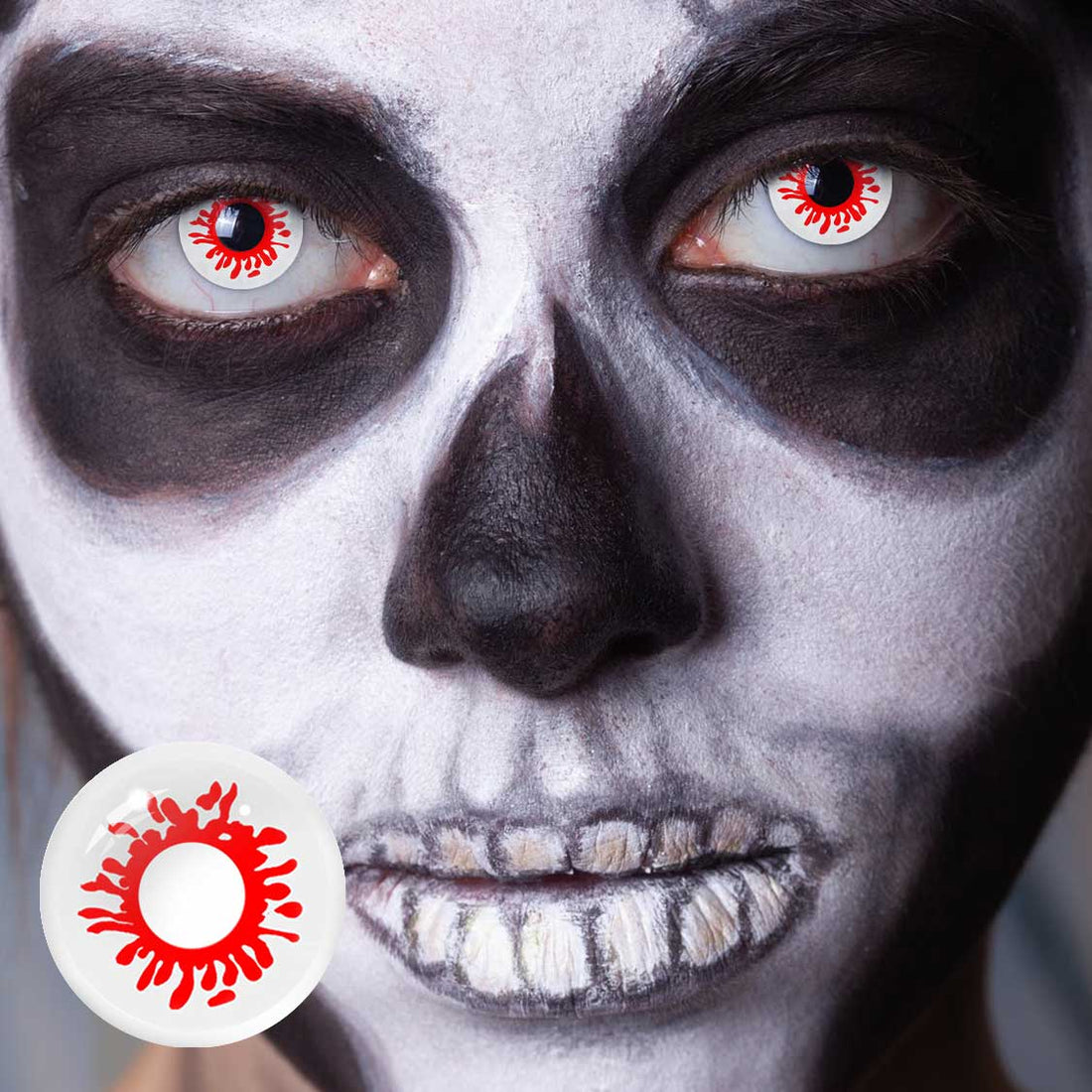 Trauma Red Colored Contact Lenses for Men