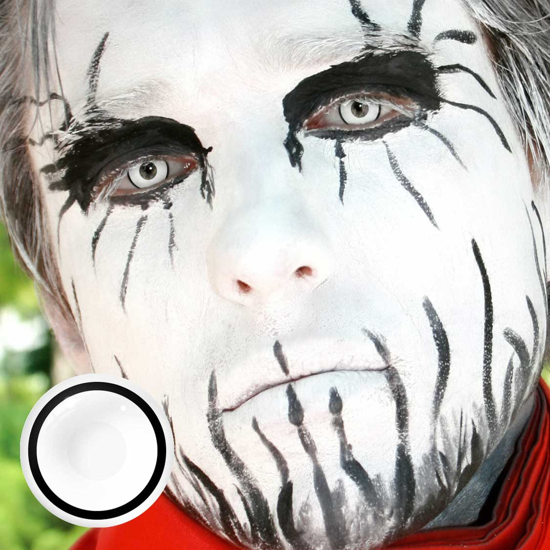 Circle Block White Manson Colored Contact Lenses for Men