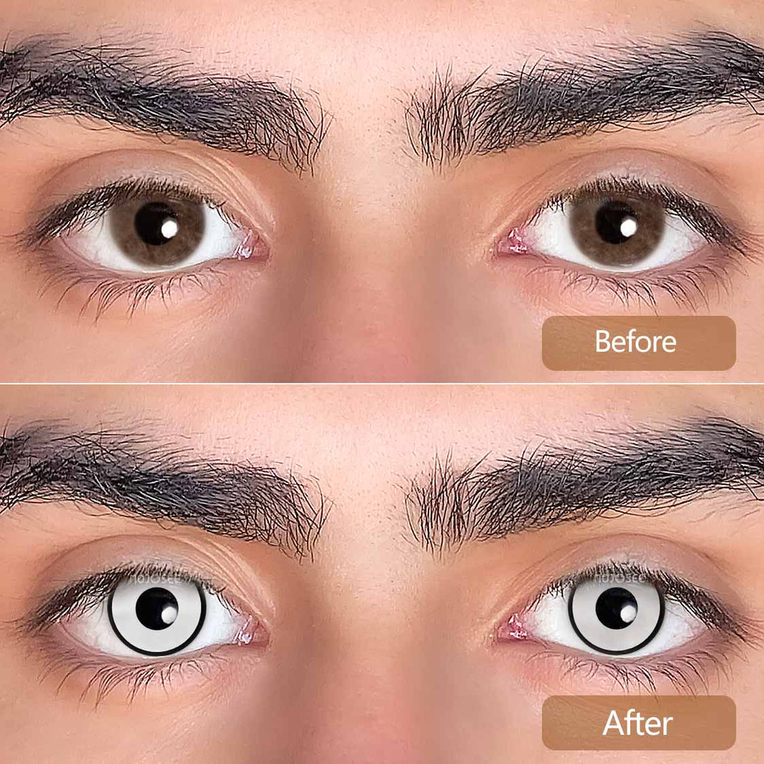 Circle Block White Manson Colored Contact Lenses for Men