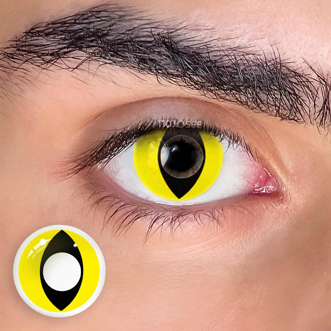 Yellow Cat Eye Colored Contact Lenses for Men
