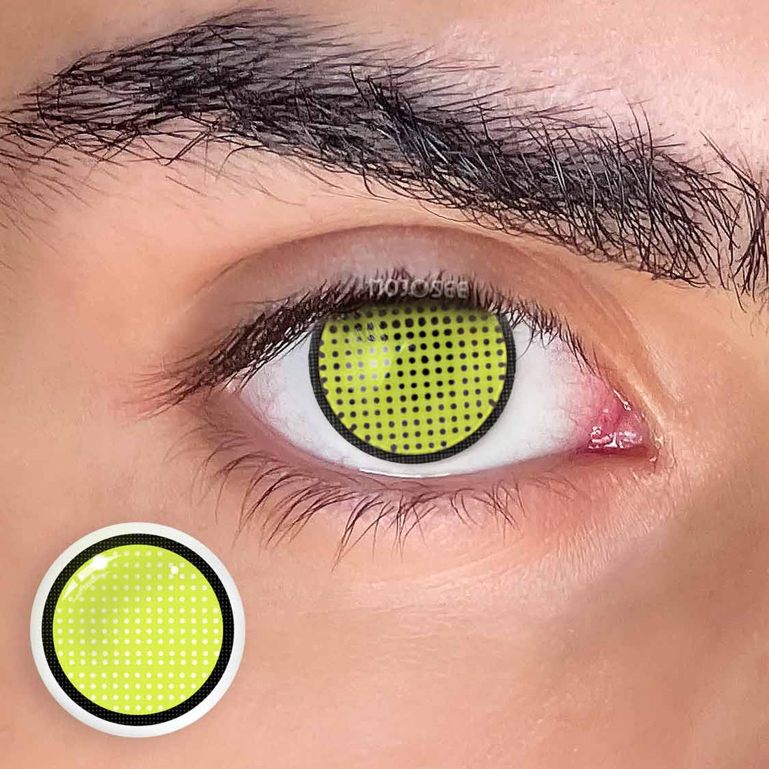 Yellow Mesh Colored Contact Lenses for Men