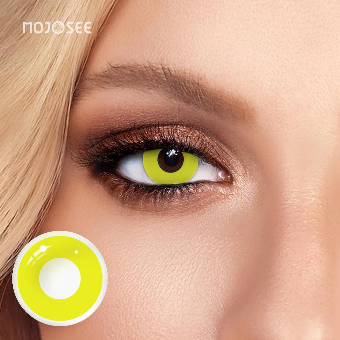 Circle Block Yellow Block Colored Contact Lenses