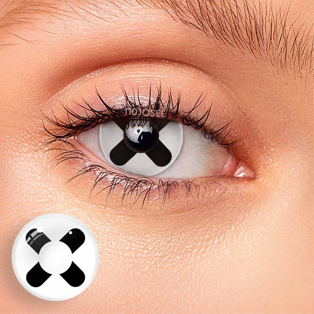 Black Cross Colored Contact Lenses