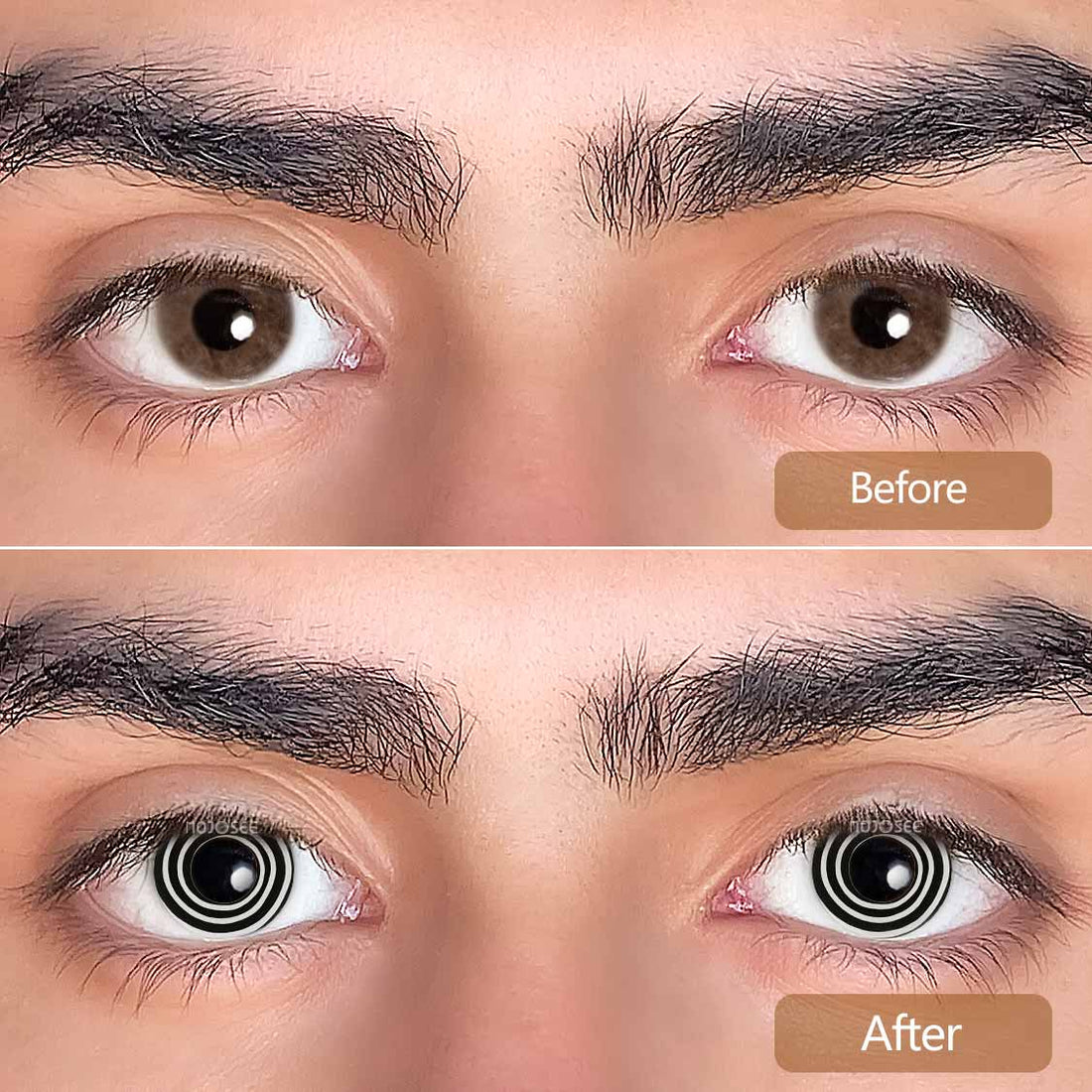 Black&White Spiral Colored Contact Lenses for Men