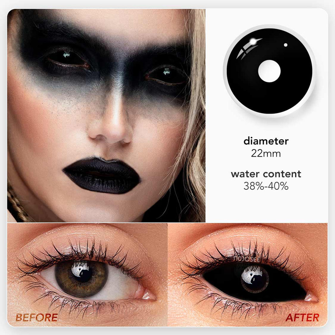 Black Sclera Colored Contact Lenses