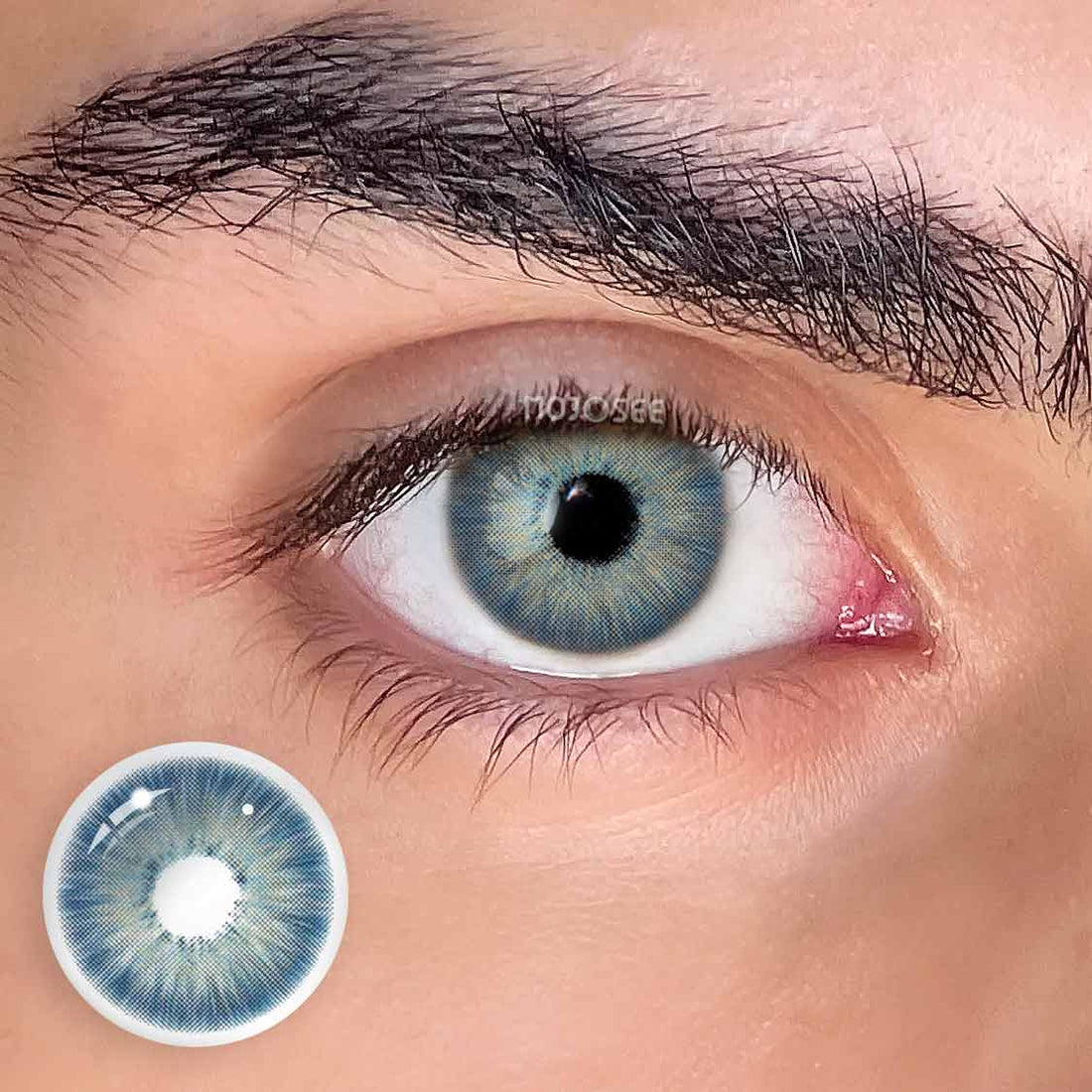 Magnificent Antarctic Blue Colored Contact Lenses for Men