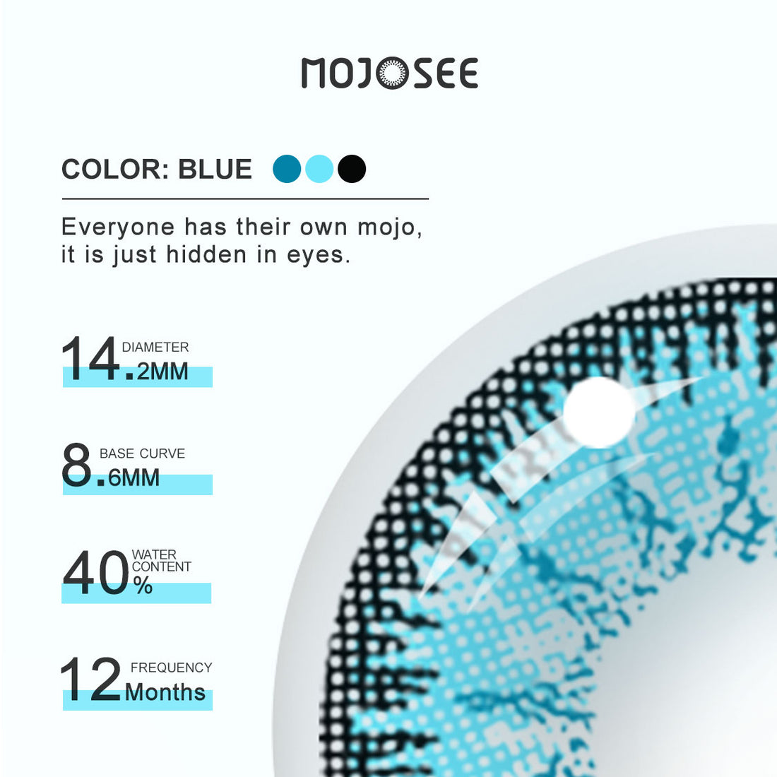 Vika Tricolor Blue Colored Contact Lenses