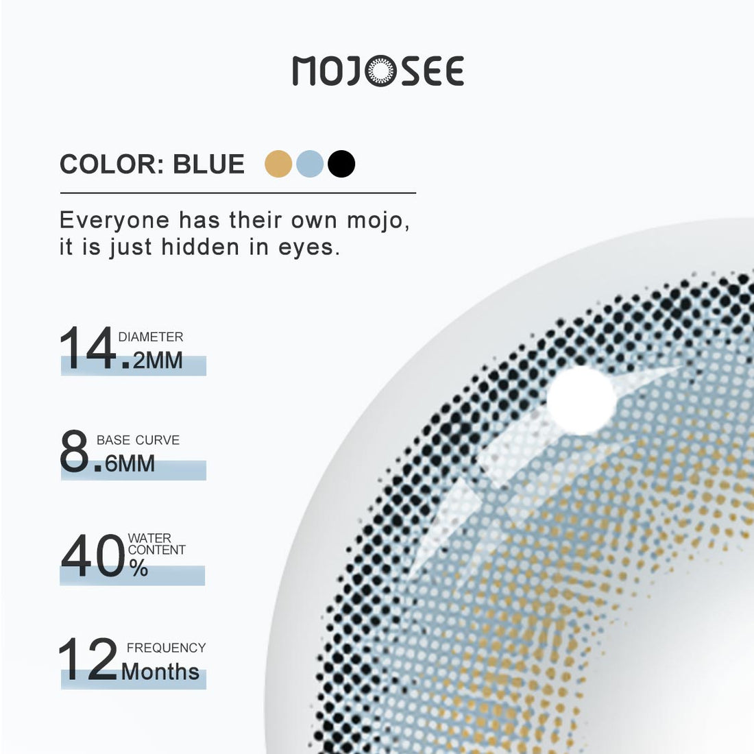 Hokkaido LA GIRL Blue Colored Contact Lenses for Men