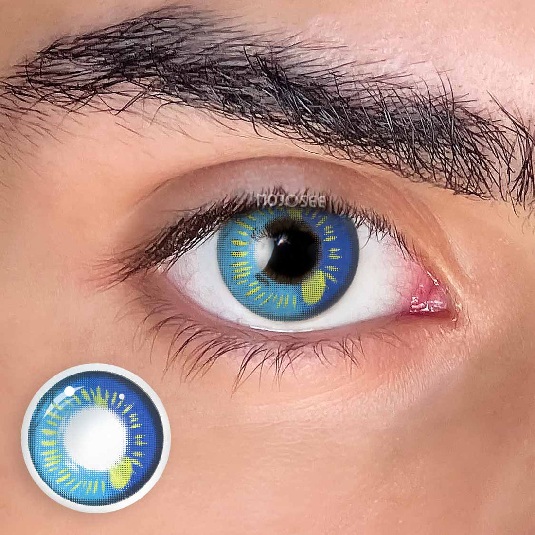 Anime Blue Colored Contact Lenses for Men