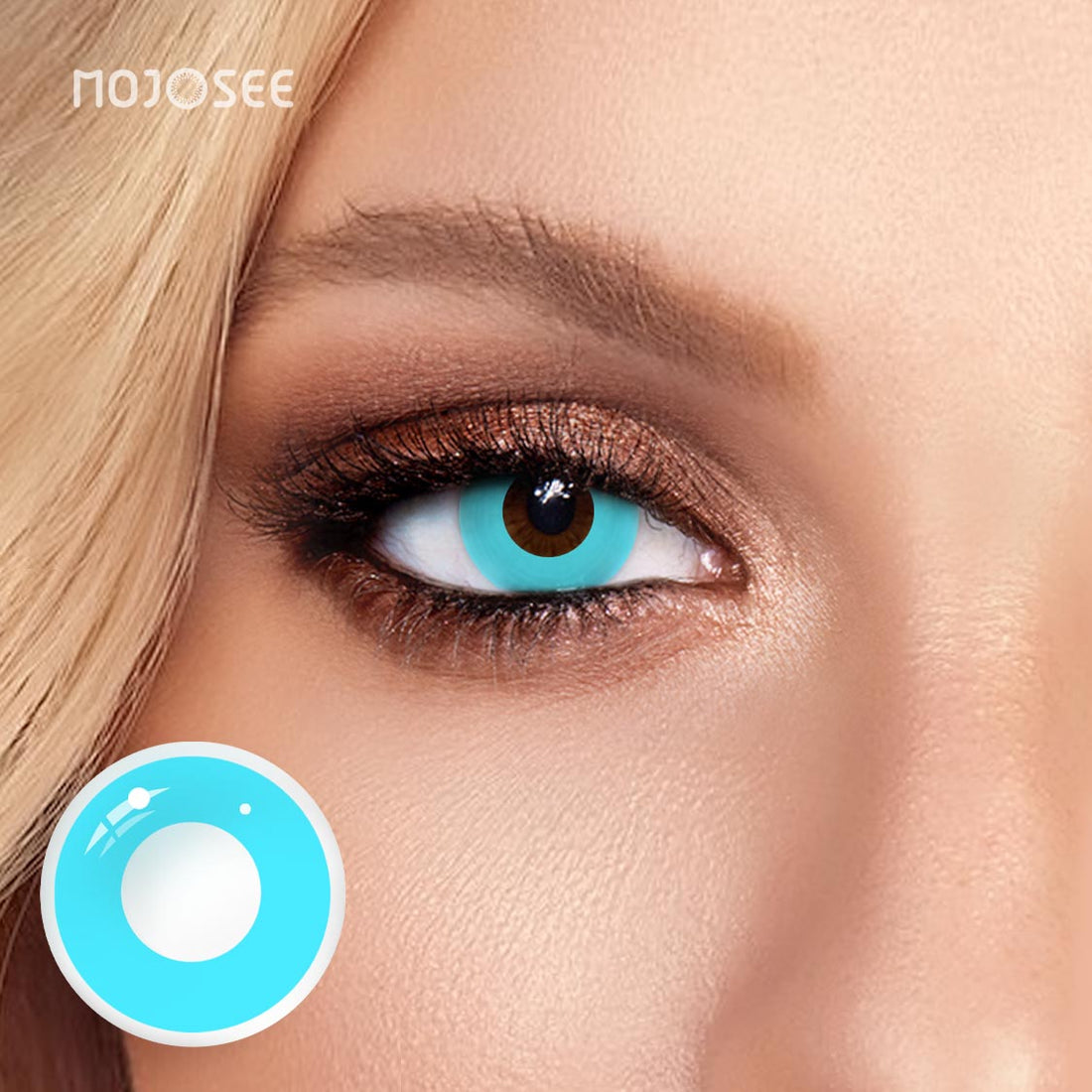 Circle Block Blue-Green Block Colored Contact Lenses