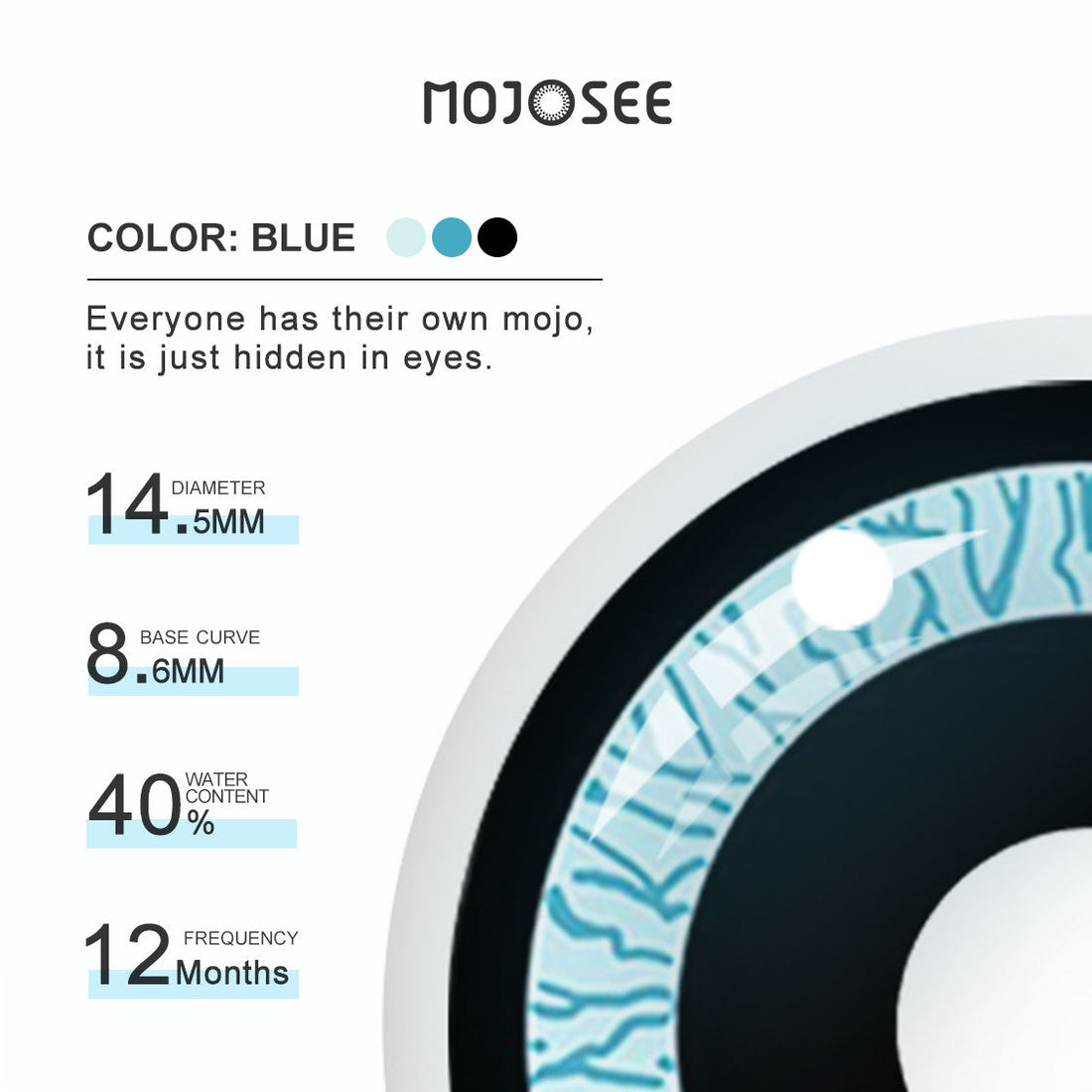 Oyster Nebula Blue Colored Contact Lenses for Men