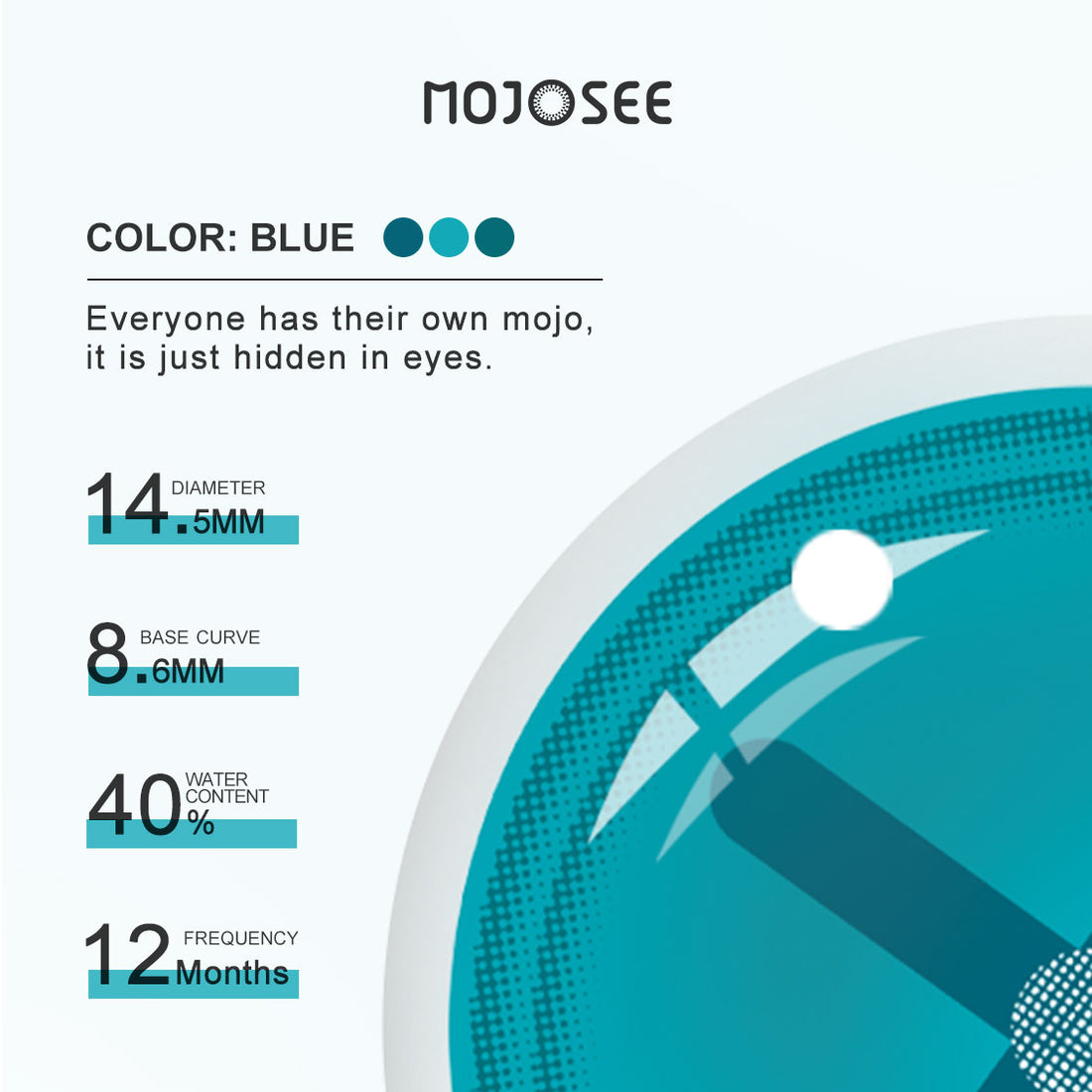 Button Eye Blue Colored Contact Lenses