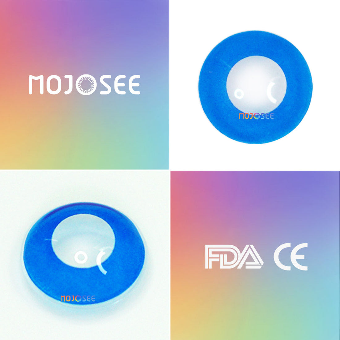 Circle Block Dark Blue Block Colored Contact Lenses for Men